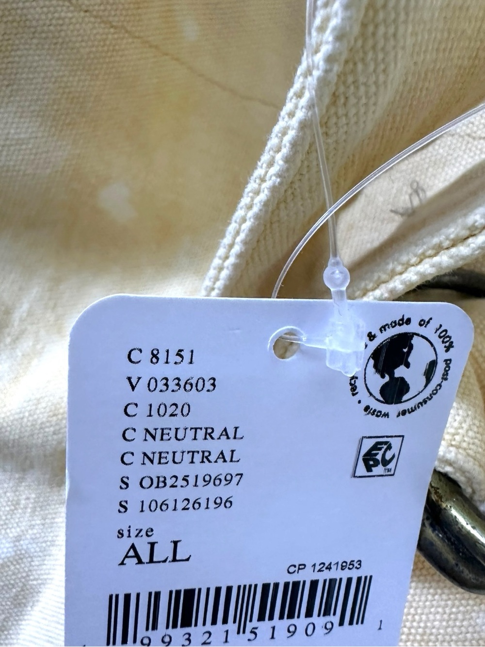 Free People Grunge 90s Canvas Camp Crush Sling Shoulder Bag Distressed Neutral - Picture 11 of 13